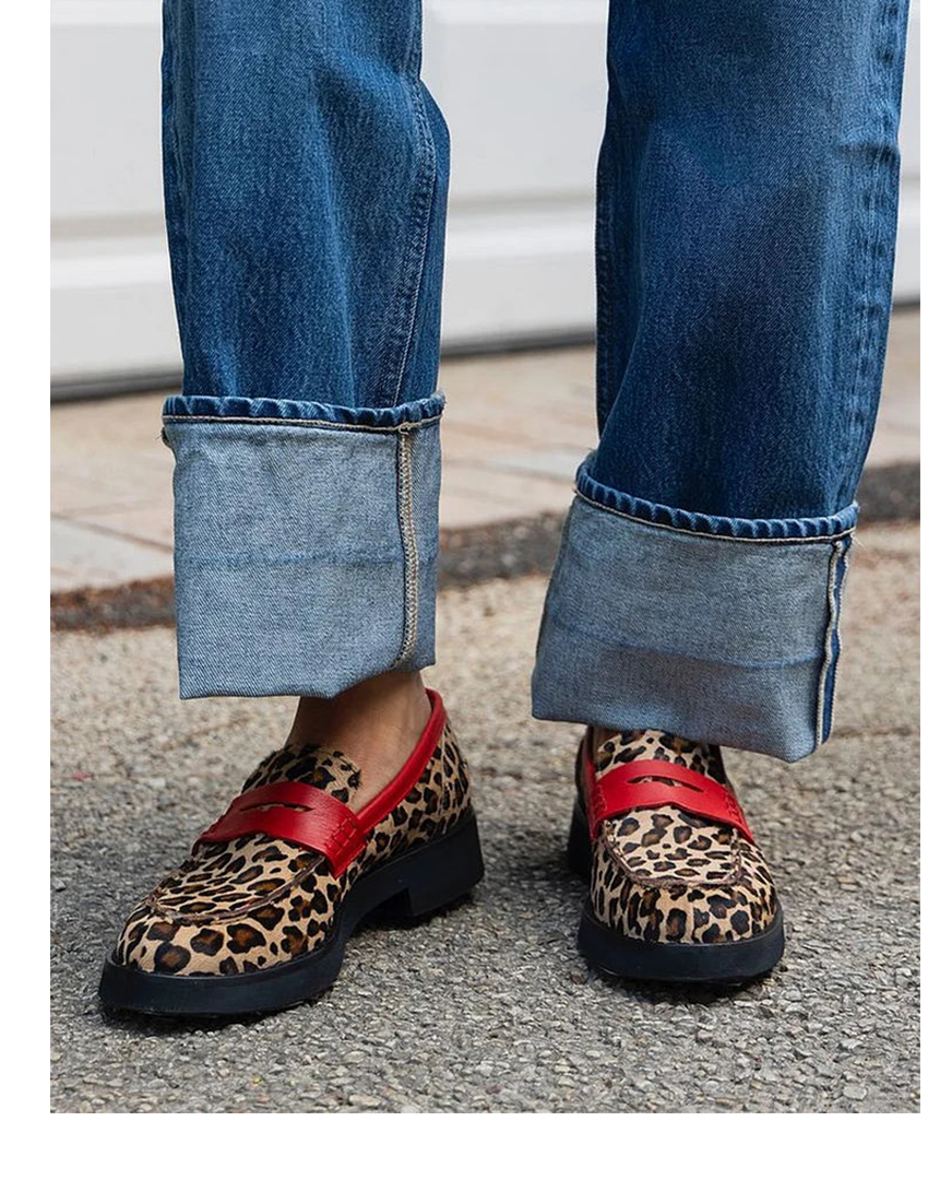 Momount Donna Mocassini Penny – Leopardo Pelle Plateau