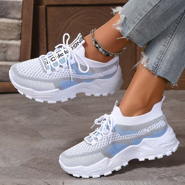 Momount női chunky sneaker – hálós, fűzős, platform talpú, color-block, dad-style