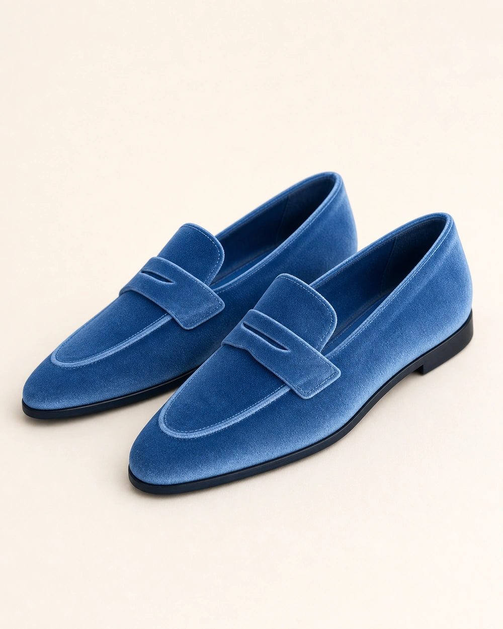 Mocassini donna blu con fascia tono su tono — immagine del prodotto 9