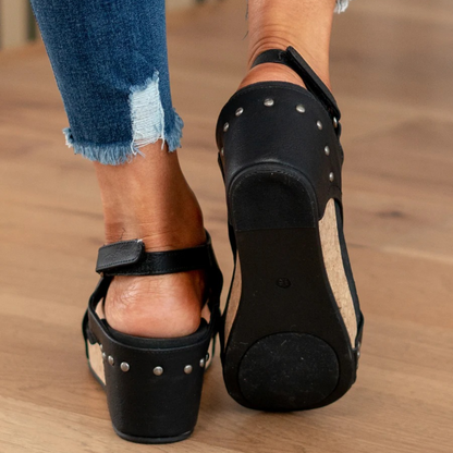 Damesandaler med kork-plateau – Slip-on med åben tå til sommer