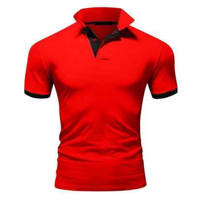 Momount herrepoloshirt – stand-up-krave, kontrastkanter og slim fit