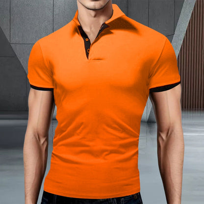 Momount herrepoloshirt – stand-up-krave, kontrastkanter og slim fit
