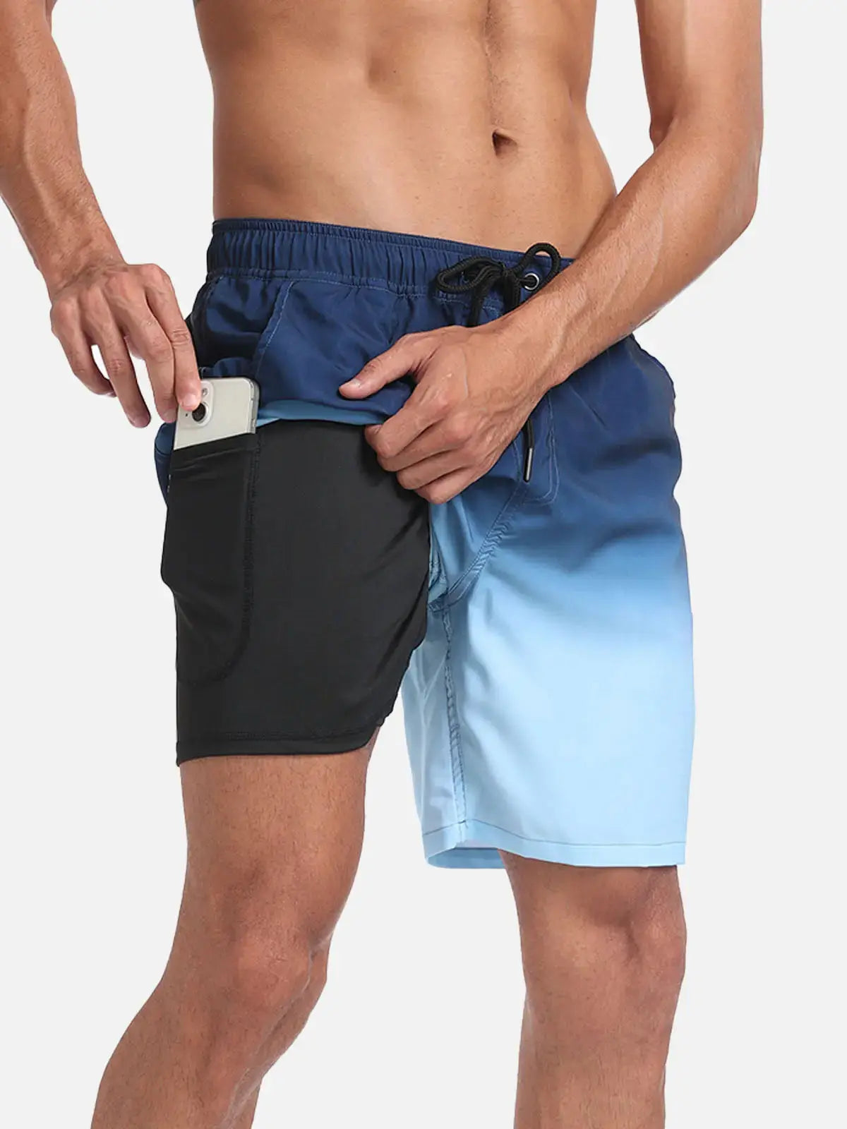 Momount Men Swim Shorts – Drawstring Quick Dry Summer Beach Elastic