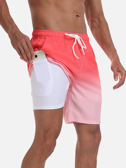 Momount Men Swim Shorts – Drawstring Quick Dry Summer Beach Elastic