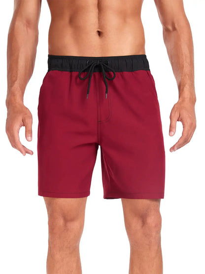 Momount Men Swim Shorts – Drawstring Quick Dry Summer Beach Elastic