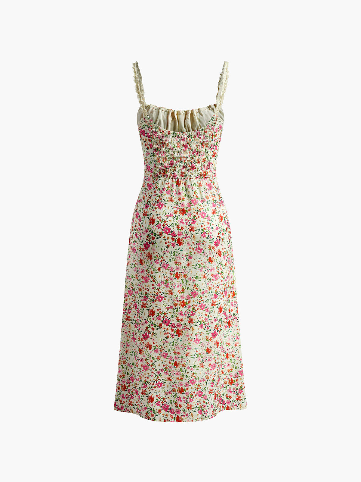 Momount Donna Abito Maxi Floreale – Stringato Scollo a Cuore