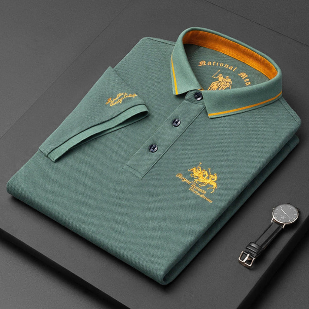 Momount Uomo Polo Manica Lunga – Logo Ricamato Premium Classica