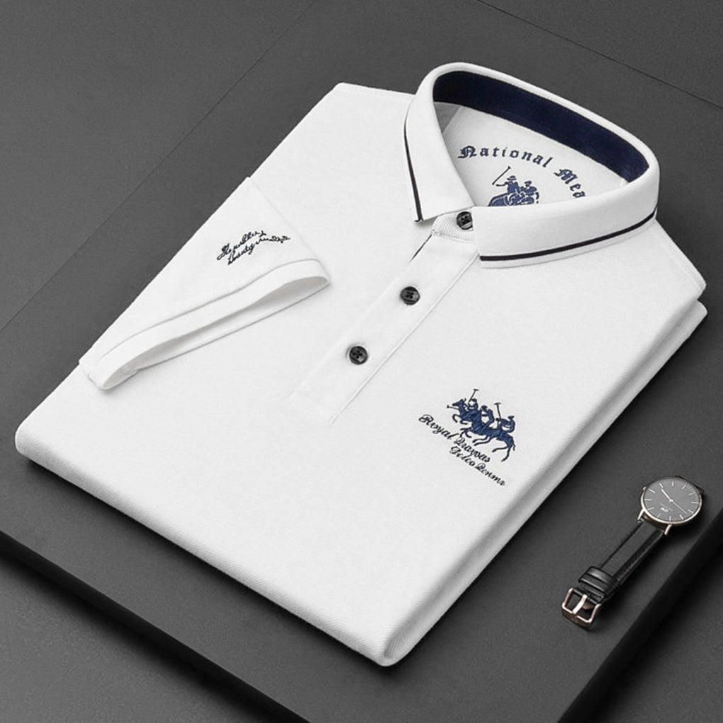 Momount Uomo Polo Manica Lunga – Logo Ricamato Premium Classica