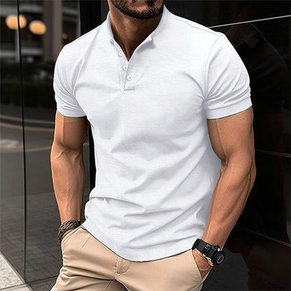 Momount herresæt – halv lynlås-polo og shorts i jacquard til sommer