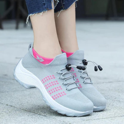 Celestine strikket platform sneakers – Damesneakers med elastik og komfort