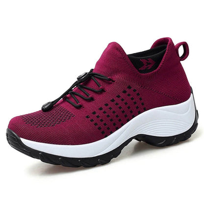 Celestine strikket platform sneakers – Damesneakers med elastik og komfort