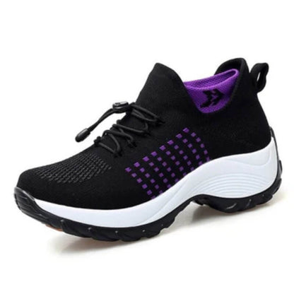 Celestine strikket platform sneakers – Damesneakers med elastik og komfort