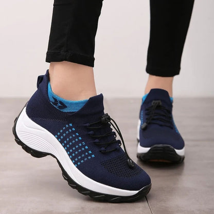 Celestine strikket platform sneakers – Damesneakers med elastik og komfort