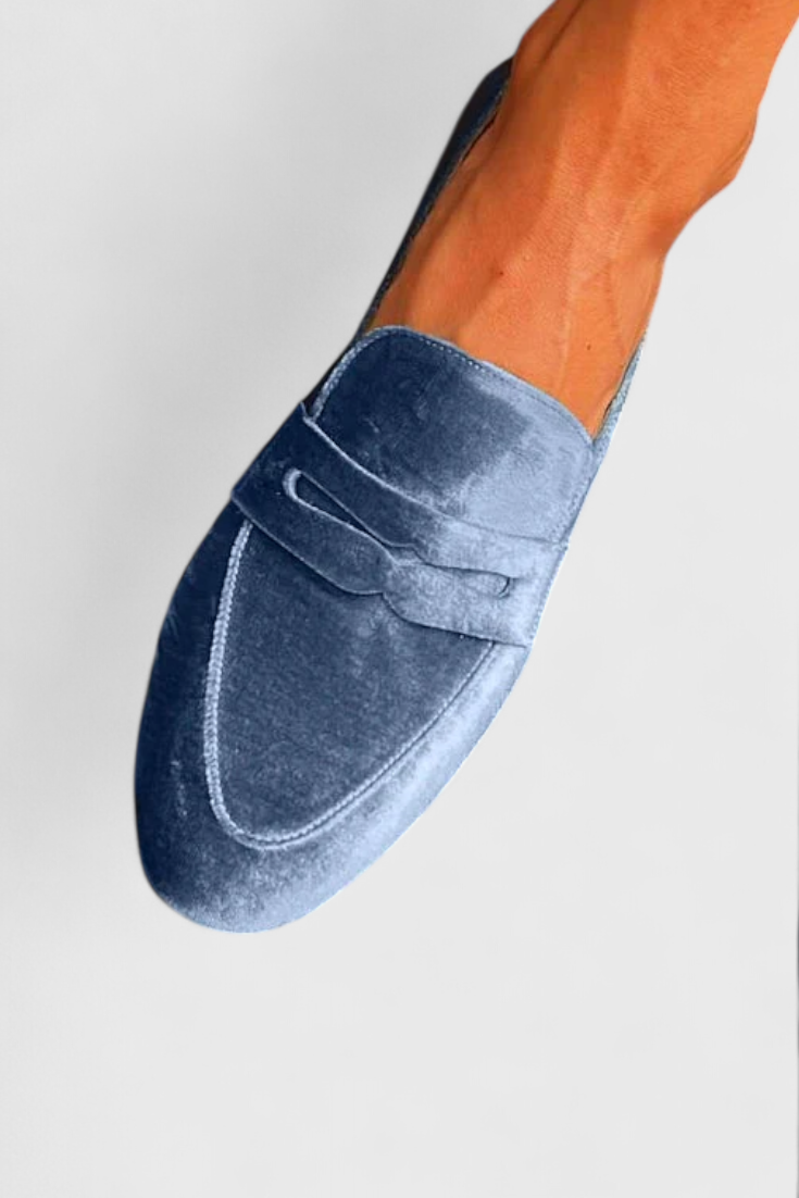 Momount női bársony loafer – penny pántos, belebújós, kerek orrú, plüss-puha