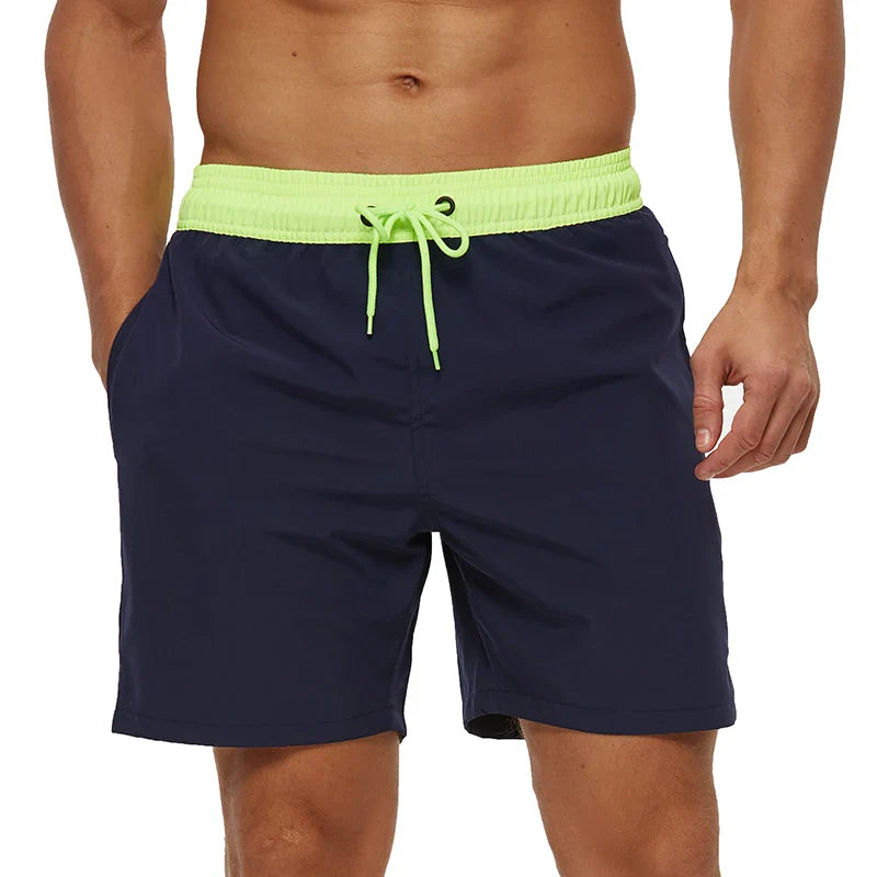 Momount Men Swim Shorts – Elastic Waist Mesh Liner Drawstring Pocket