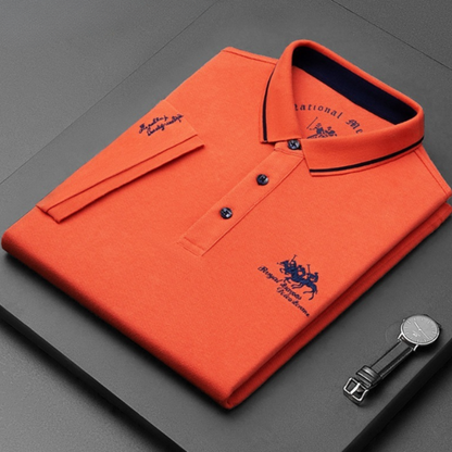 Momount Uomo Polo Manica Lunga – Logo Ricamato Premium Classica