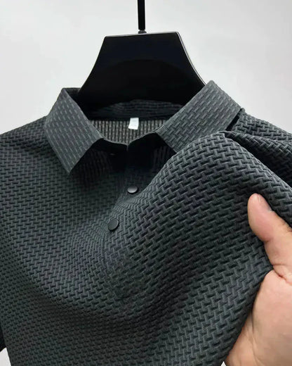 Momount Uomo Polo in Maglia Waffle – Texturizzata Manica Corta Casual