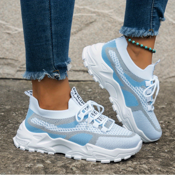 Momount női chunky sneaker – hálós, fűzős, platform talpú, color-block, dad-style