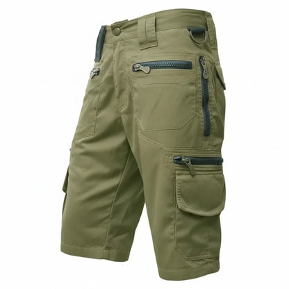 Taktiske herrecargoshorts – Multi-lommer, D-ring og knælængde