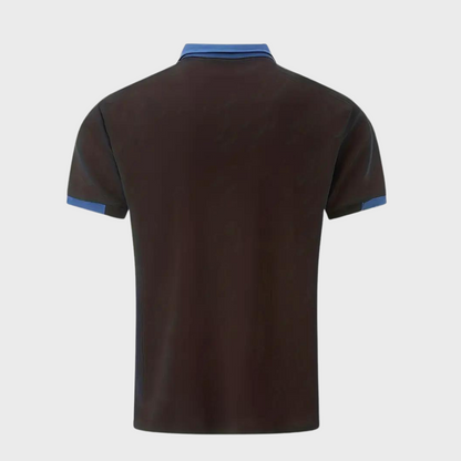 Momount herrepoloshirt – tofarvet kontrastkrave og brystlomme i kortærmet design