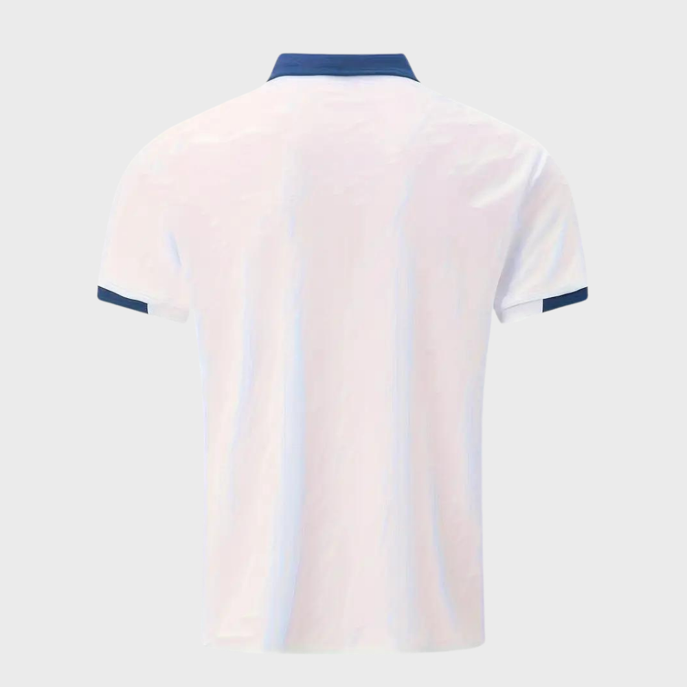 Momount herrepoloshirt – tofarvet kontrastkrave og brystlomme i kortærmet design