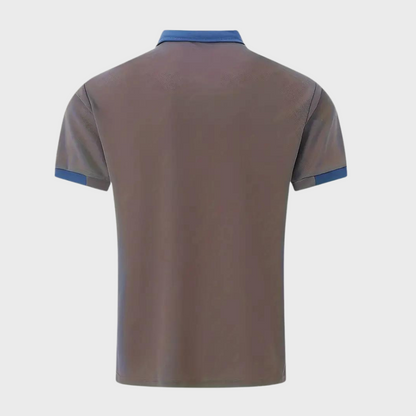 Momount herrepoloshirt – tofarvet kontrastkrave og brystlomme i kortærmet design