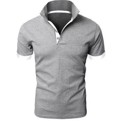 Momount herrepolo – stående krave med kontrastknapstolpe i slim fit