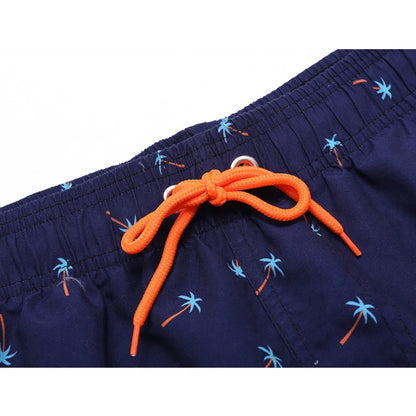 Momount Men Swim Shorts – Kiwi Print Drawstring Quick Dry Mid Length