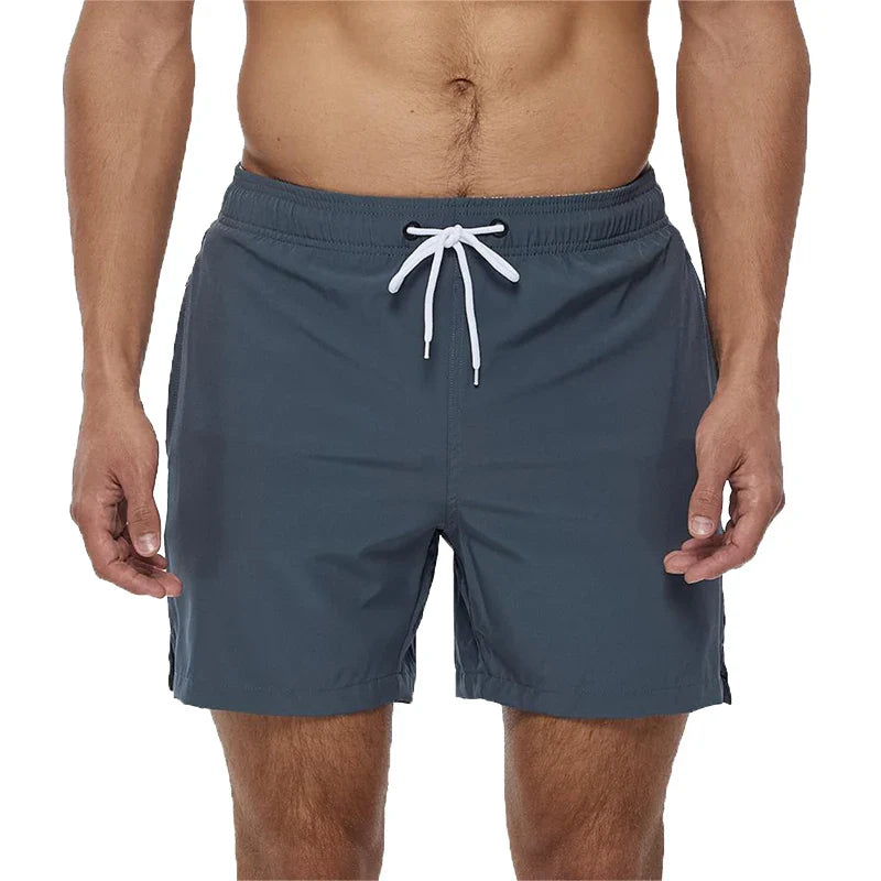 Momount Men Swim Shorts – Elastic Waist Mesh Liner Drawstring Pocket