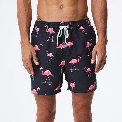 Momount Men Swim Shorts – Striped Drawstring Quick Dry Summer Beach