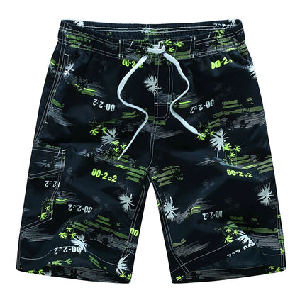 Momount Men Swim Shorts – Geometric Print Drawstring Knee Length Surf