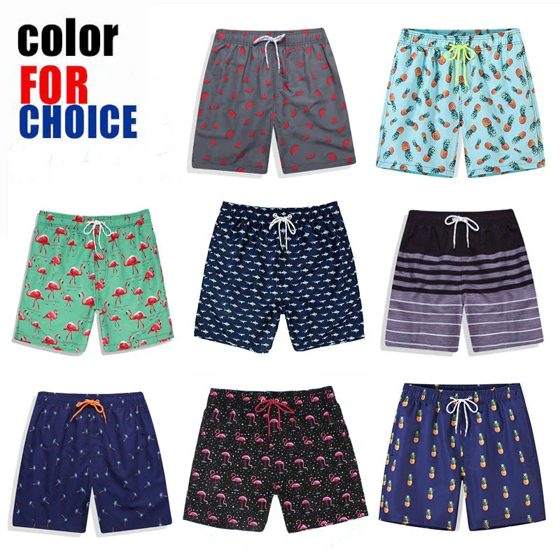 Momount Men Swim Shorts – Striped Drawstring Quick Dry Summer Beach
