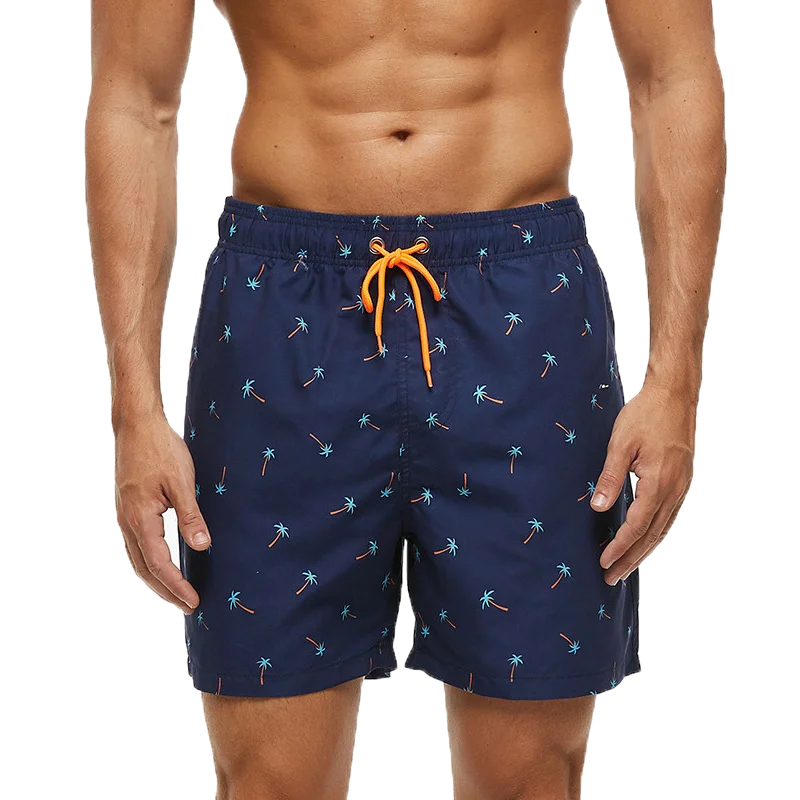 Momount Men Swim Shorts – Striped Drawstring Quick Dry Summer Beach