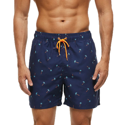 Momount Men Swim Shorts – Striped Drawstring Quick Dry Summer Beach