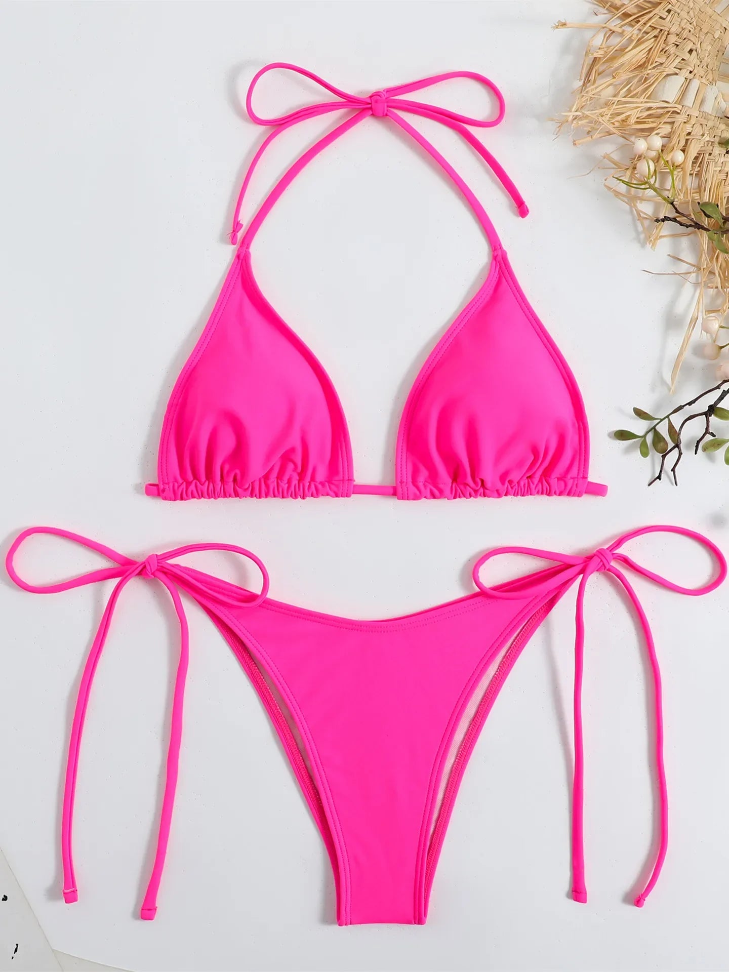 Momount Women Triangle Bikini Set