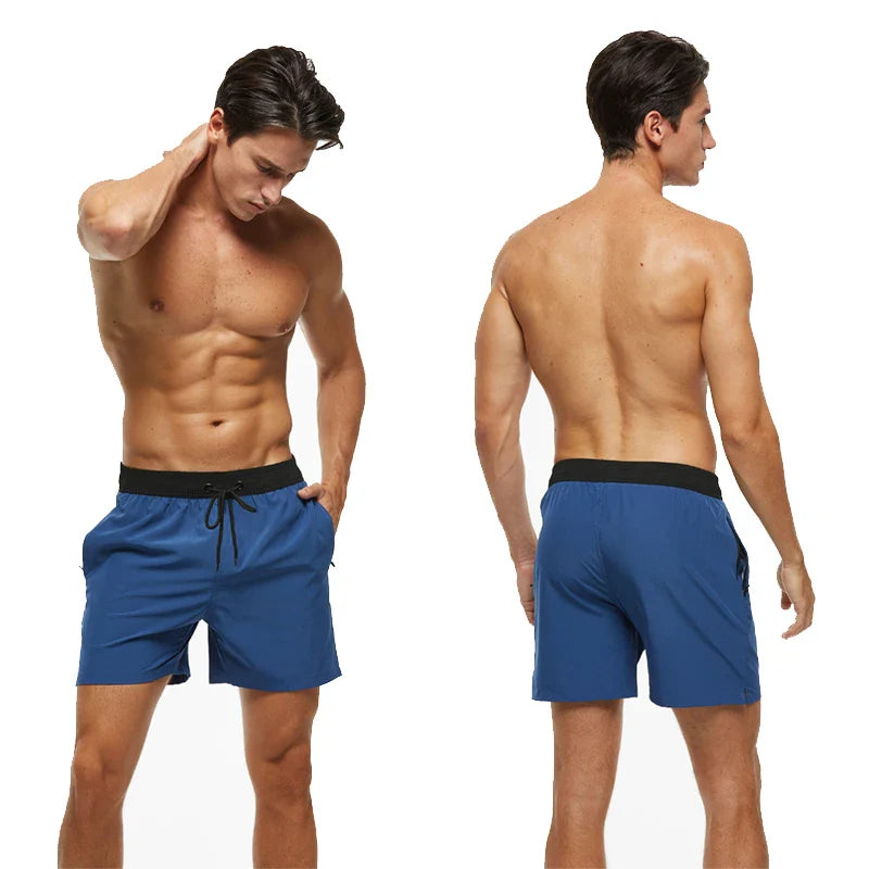 Momount Men Swim Shorts – Elastic Waist Mesh Liner Drawstring Pocket