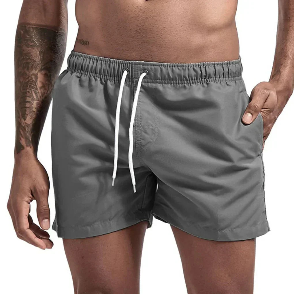 Momount Men Swim Shorts – Drawstring Quick Dry Summer Elastic Waist