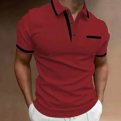 Momount herrepoloshirt – kontrastkanter og brystlomme i klassisk look