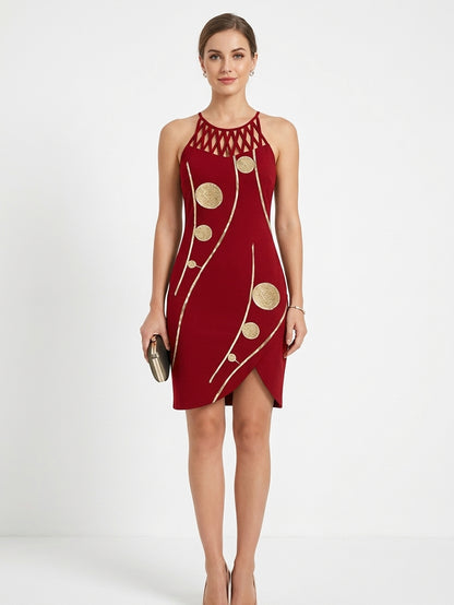 Gabriella Summer Midi Dress | Chic, Casual, Vibrant - Red - front