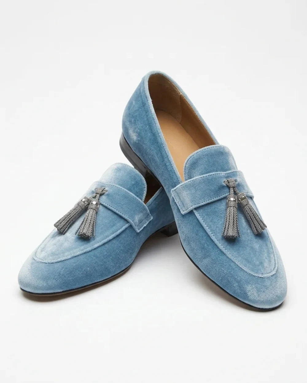 Genevra | Business Velvet Tassel Loafers — loafers-for-women-tassel-detail-slip-on-blue-05-reference-view.webp