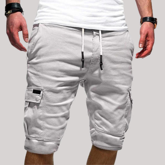 Pantalones Cargo de Hombre – Pantalón Corto Casual con Cintura Elástica y Cordón