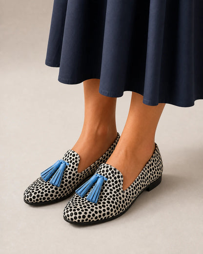 Damskie mokasyny animal print z niebieskimi chwostami — zdjęcie produktu 8