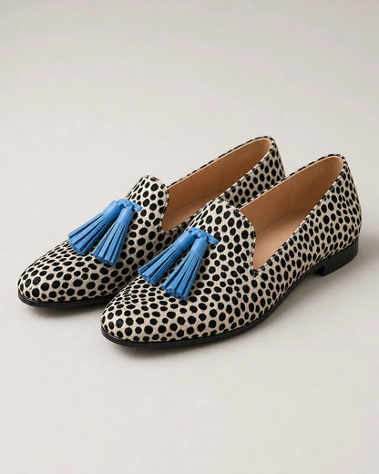Damskie mokasyny animal print z niebieskimi chwostami — zdjęcie produktu 9