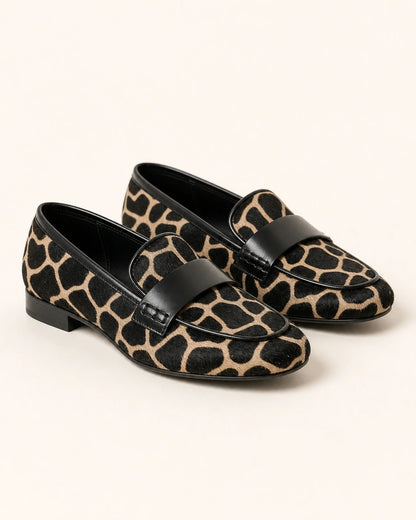 Mocasini animal print de damă cu bordură neagră — imagine de produs 9