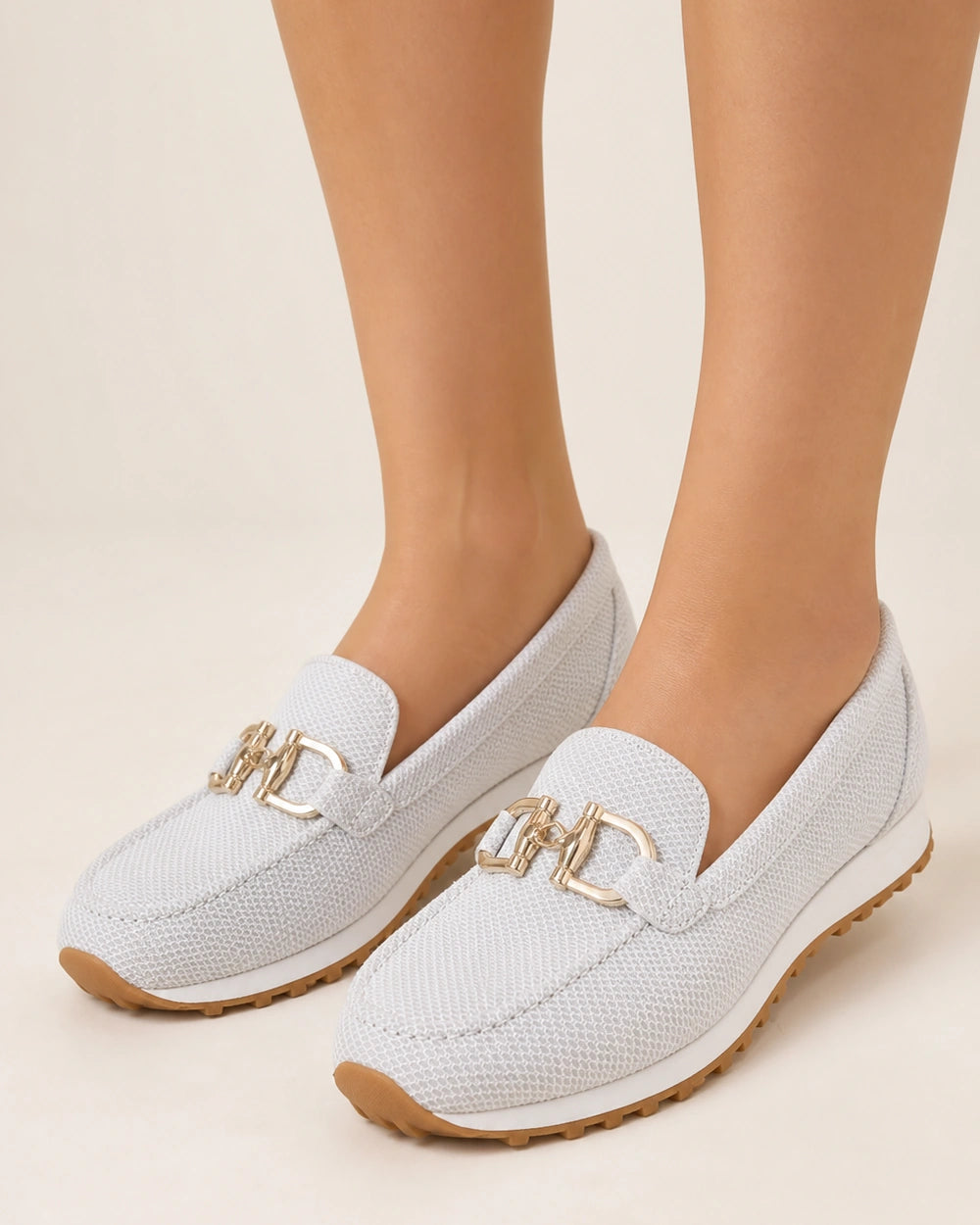 Mocassins de senhora azul-marinho com fivela dupla e sola desportiva — imagem do produto 12