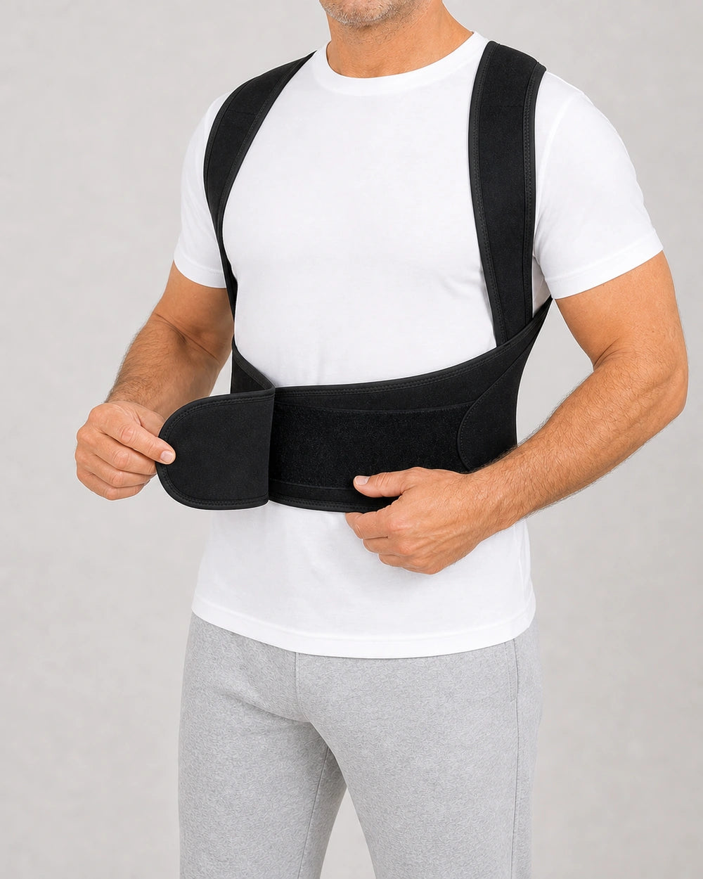 Adjustable Back Support Brace — in movement
