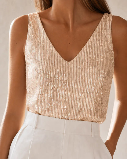 Martha | Top de mujer con lentejuelas y escote en V — image 11
