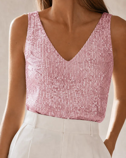 Martha | Top de mujer con lentejuelas y escote en V — image 9