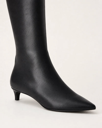 Momount Women Isabelle Knee-High Boots, black, construction detail.