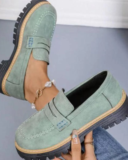 Momount Women Platform Loafers – Lug Sole Penny Strap Slip-On Round Toe — momount-women-platform-loafers-lug-sole-penny-strap-green-10-variant.webp
